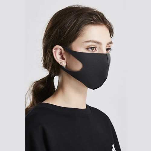 Washable Reusable Travel Face Masks Black Profile